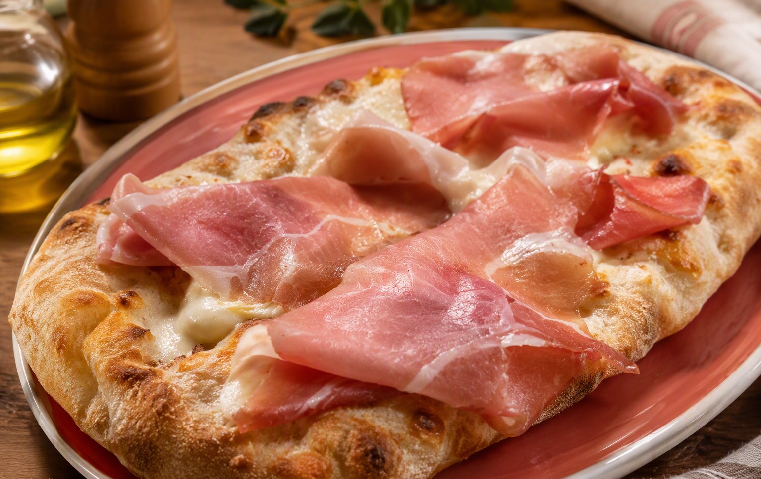 La pinsa con prosciutto crudo